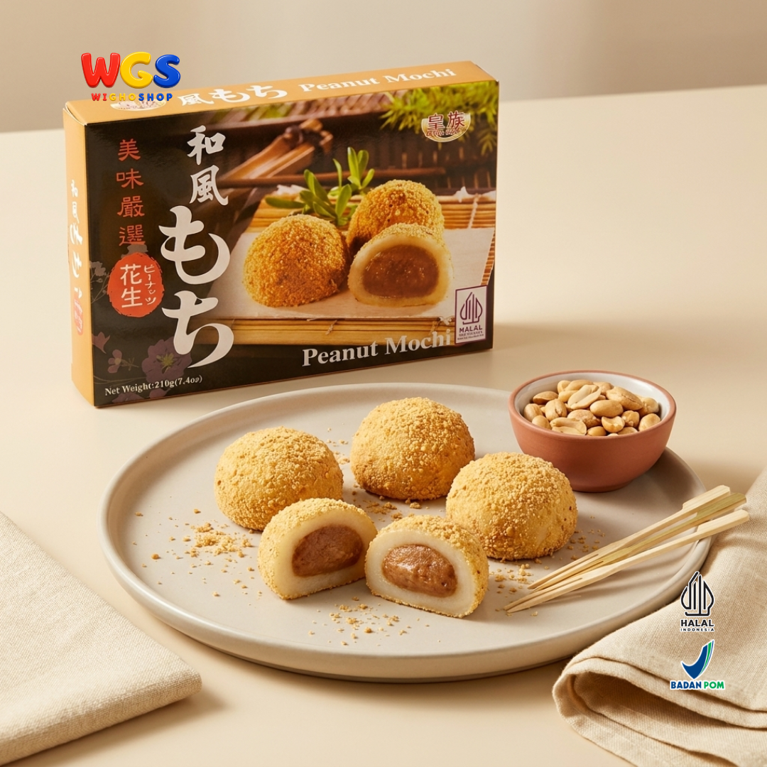 Royal Family Peanut Mochi 210g - Kue Mochi Isi Selai Kacang Salut Kacang 6 Pieces Camilan Taiwan Halal