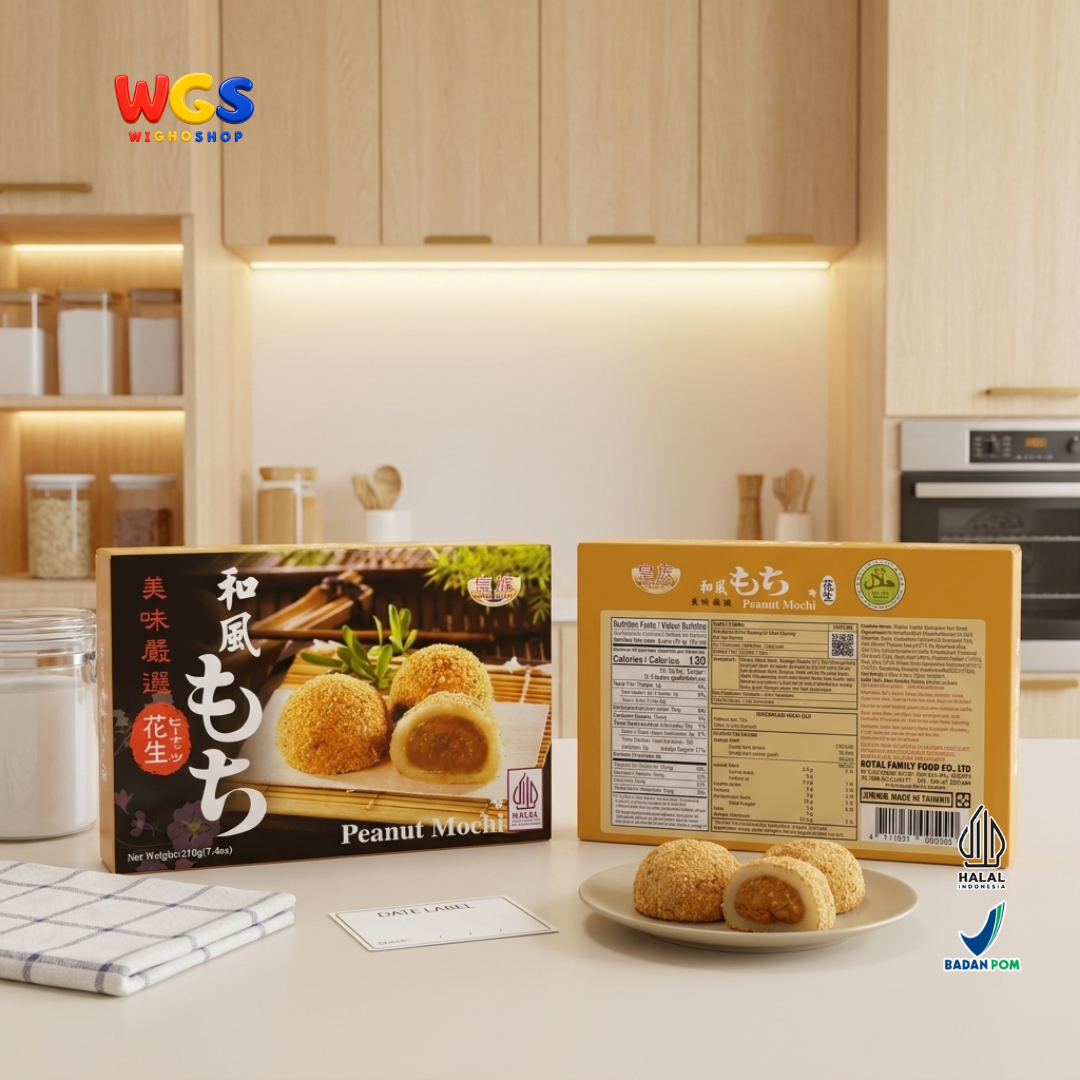 Royal Family Peanut Mochi 210g - Kue Mochi Isi Selai Kacang Salut Kacang 6 Pieces Camilan Taiwan Halal