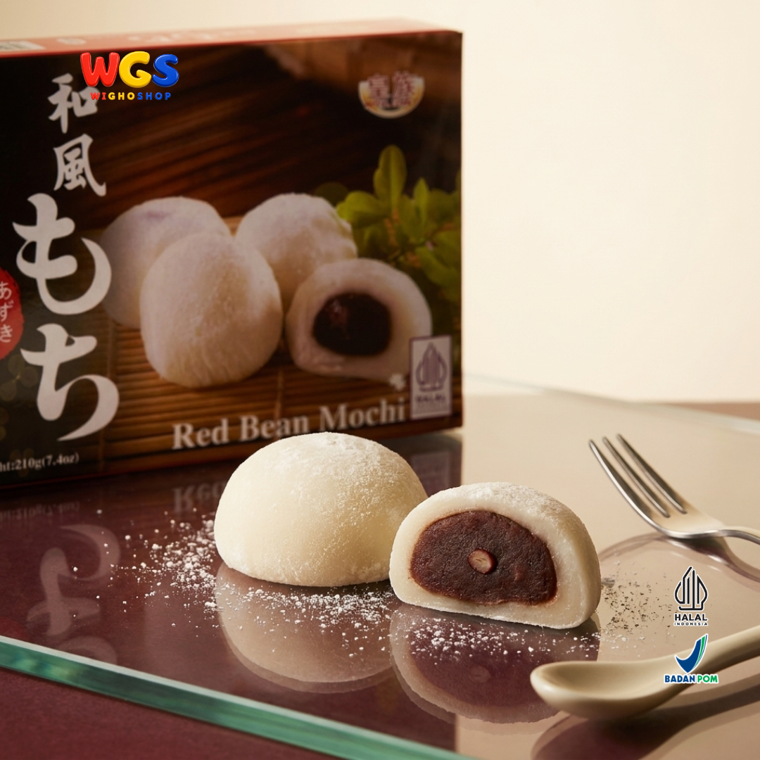 Royal Family Red Bean Mochi 210g - Kue Mochi Isi Pasta Kacang Merah 6 Pieces Camilan Manis Taiwan Halal
