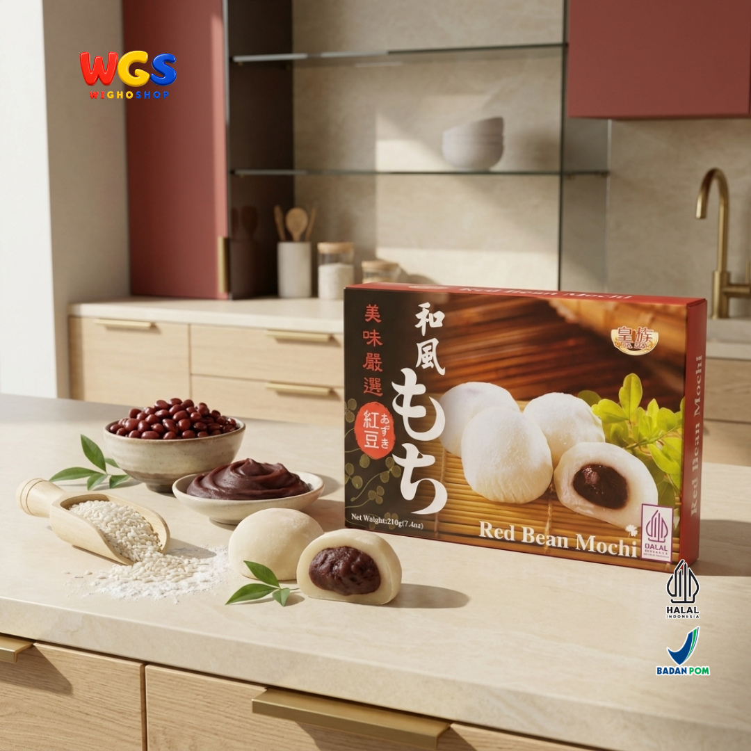 Royal Family Red Bean Mochi 210g - Kue Mochi Isi Pasta Kacang Merah 6 Pieces Camilan Manis Taiwan Halal