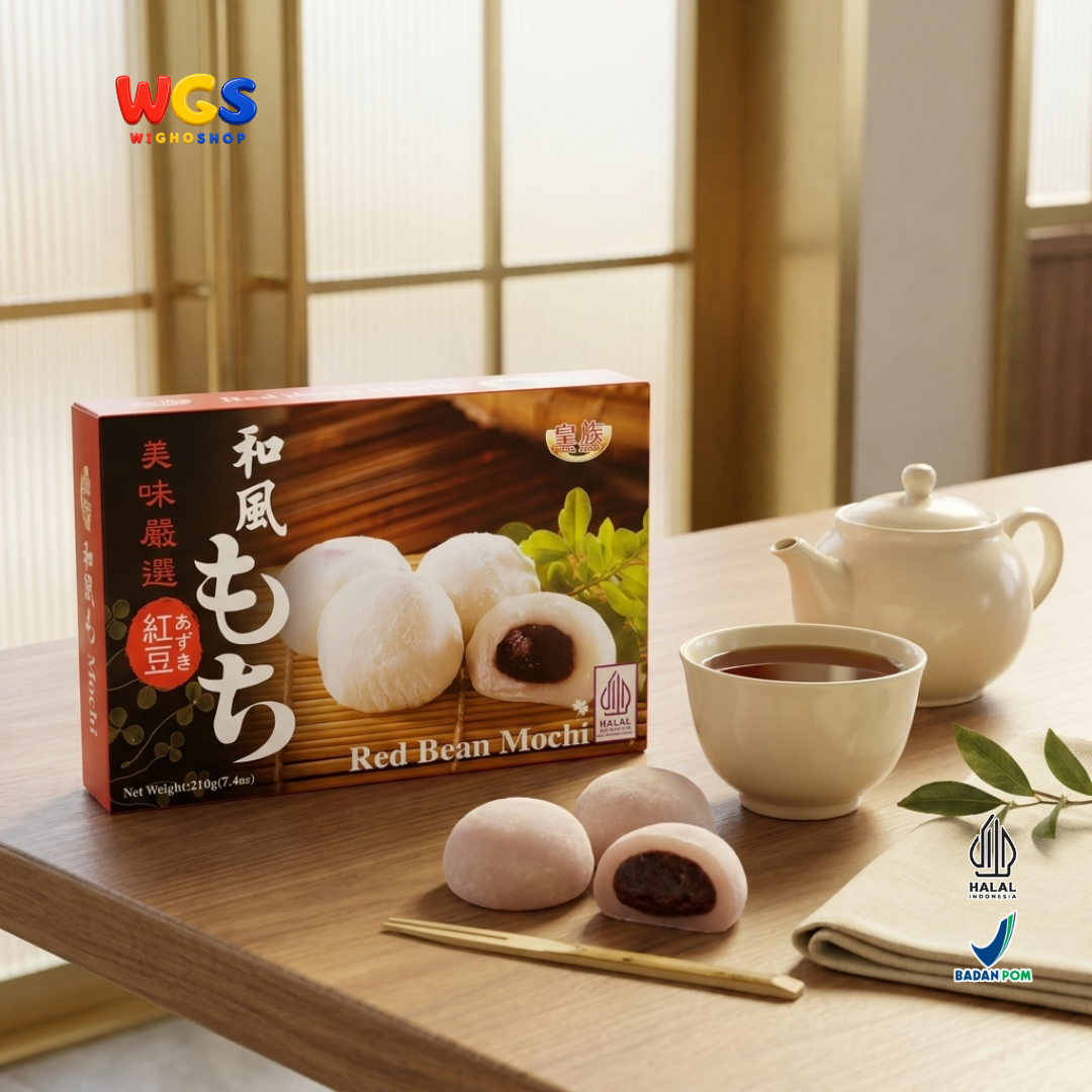 Royal Family Red Bean Mochi 210g - Kue Mochi Isi Pasta Kacang Merah 6 Pieces Camilan Manis Taiwan Halal