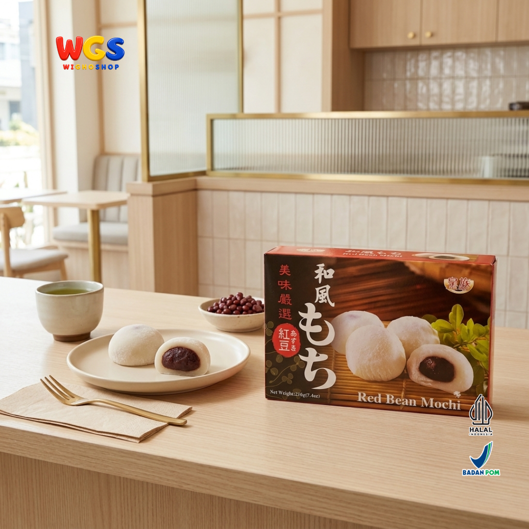 Royal Family Red Bean Mochi 210g - Kue Mochi Isi Pasta Kacang Merah 6 Pieces Camilan Manis Taiwan Halal