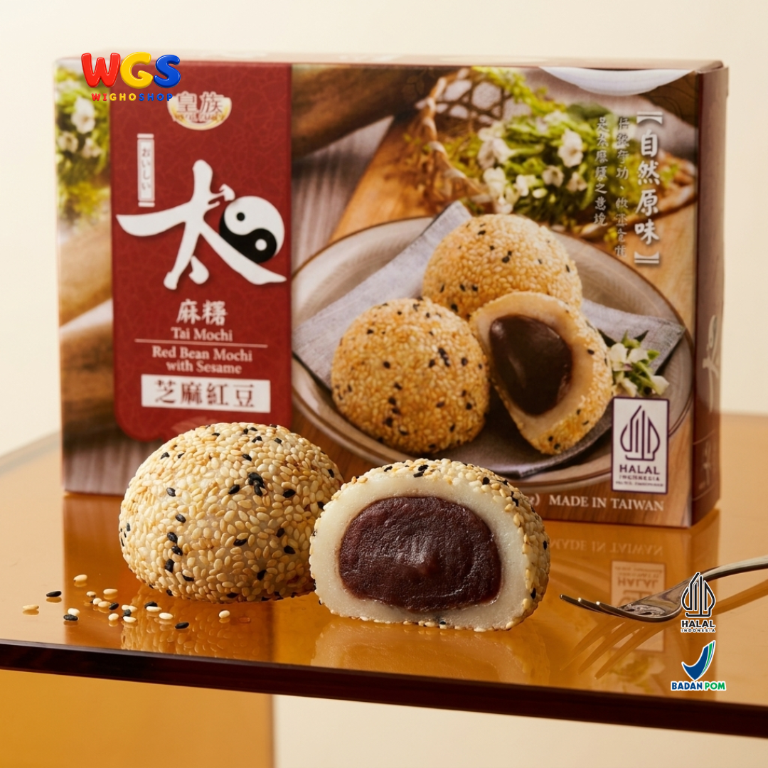 Royal Family Red Bean Mochi with Sesame 210g - Mochi Kacang Merah Wijen (35g x 6) Kue Mochi Taiwan Halal