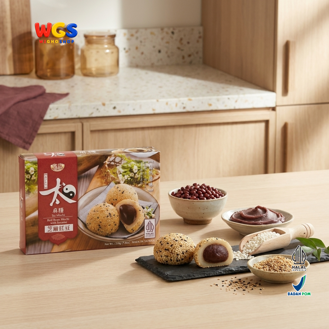 Royal Family Red Bean Mochi with Sesame 210g - Mochi Kacang Merah Wijen (35g x 6) Kue Mochi Taiwan Halal