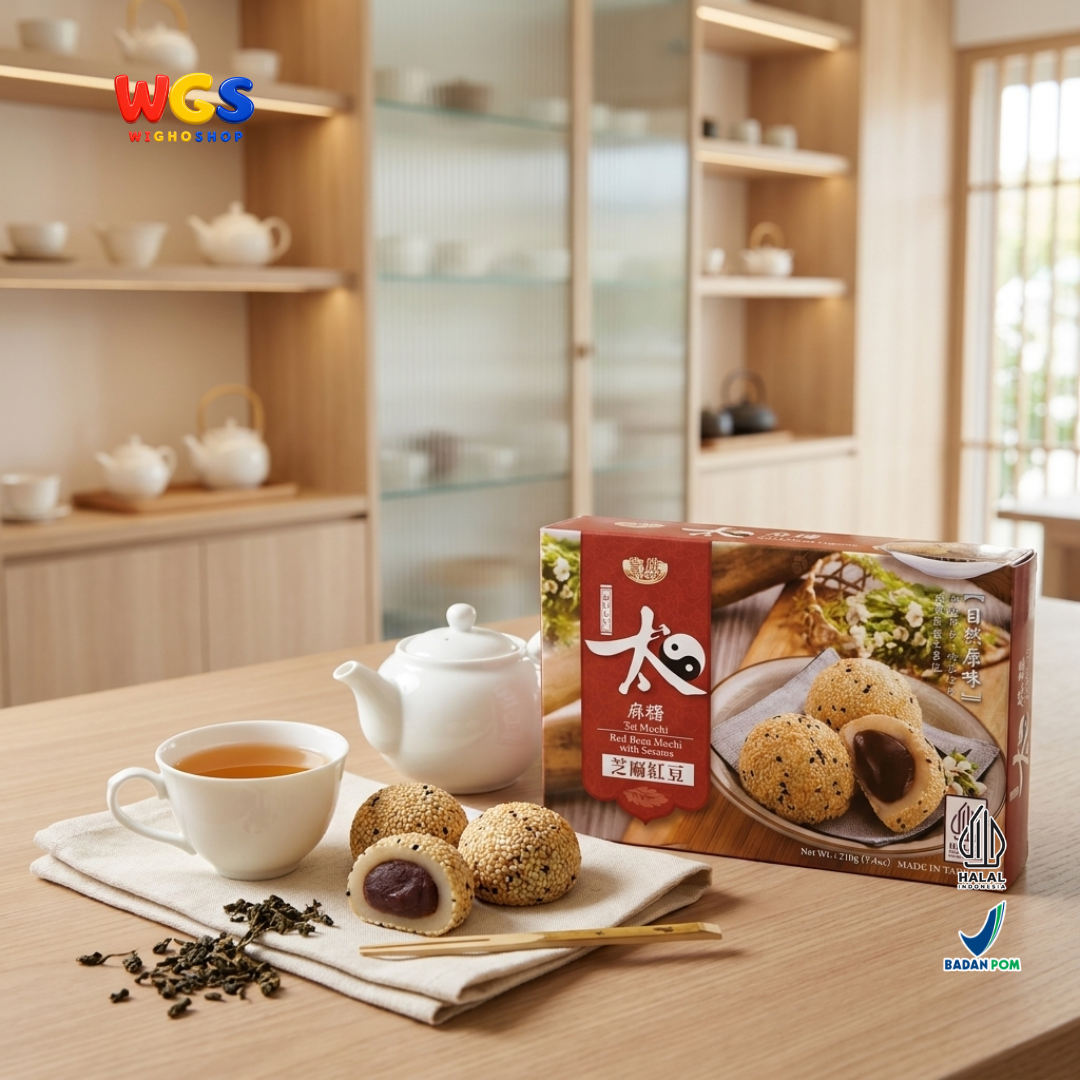 Royal Family Red Bean Mochi with Sesame 210g - Mochi Kacang Merah Wijen (35g x 6) Kue Mochi Taiwan Halal