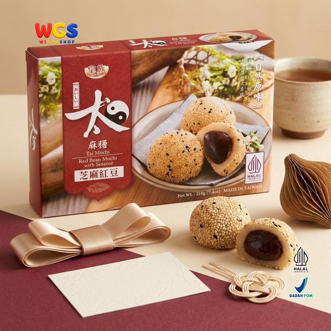 Royal Family Red Bean Mochi with Sesame 210g - Mochi Kacang Merah Wijen (35g x 6) Kue Mochi Taiwan Halal
