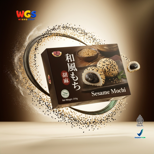 Royal Family Sesame Mochi 210g - Mochi Wijen Isi Pasta Wijen Tabur Wijen 6 Pieces Kue Mochi Taiwan Halal