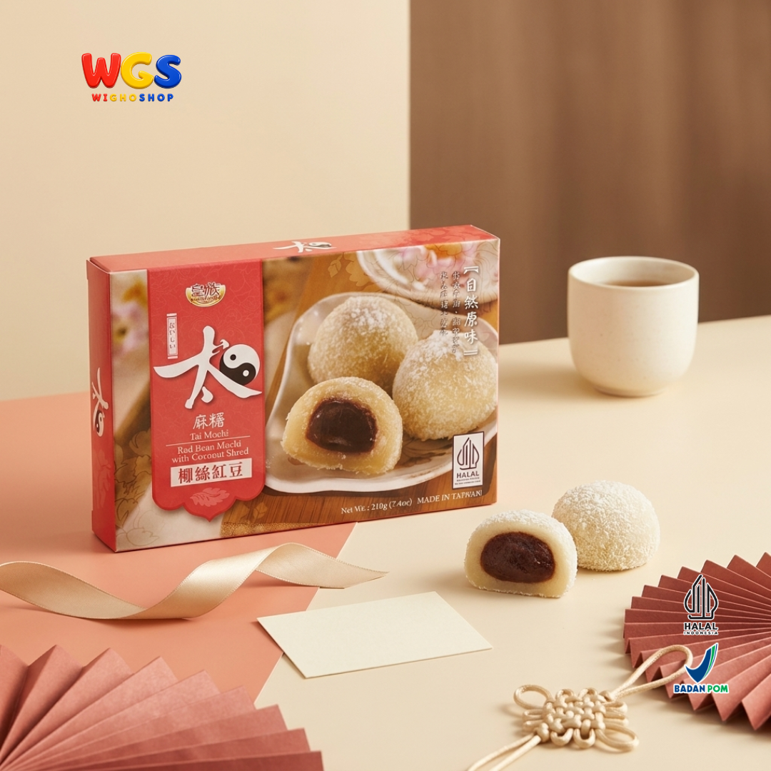 Royal Family Tai Mochi Red Bean with Coconut Shred 210g – Typical Taiwanese Premium Mochi Snack
