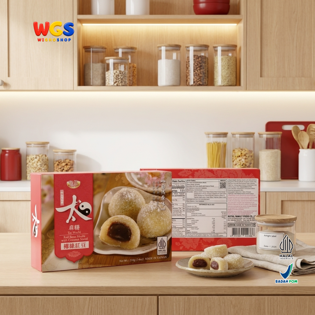 Royal Family Tai Mochi Red Bean with Coconut Shred 210g – Typical Taiwanese Premium Mochi Snack
