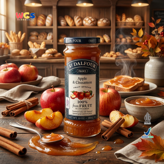 St Dalfour Apple & Cinnamon Fruit Spread 284g - Selai Apel Kayu Manis Premium 100% dari Buah