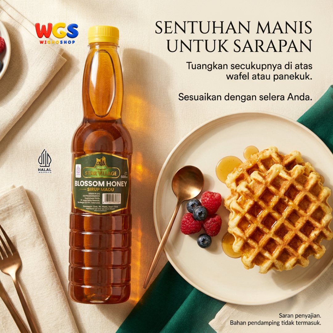 Star Village Blossom Honey Syrup 600ml - Sirup Madu untuk Minuman, Teh Lemon dan Topping Dessert