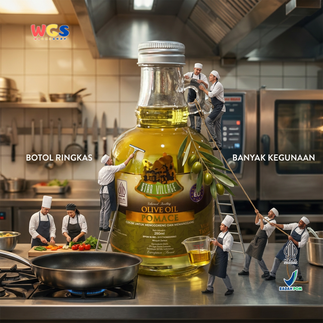 Star Village Olive Oil Pomace 250ml - Minyak Zaitun untuk Menggoreng Menumis Memanggang Baking Cooking Oil