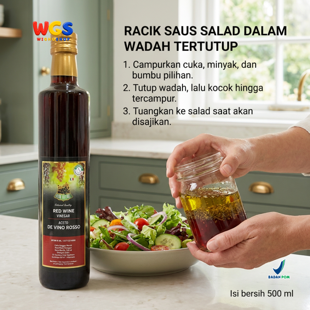 Star Village Red Wine Vinegar 500ml - Cuka Anggur Merah Italia untuk Salad Dressing & Marinasi
