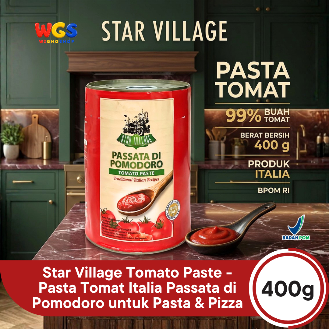 Star Village Tomato Paste 400g - Pasta Tomat Italia Passata di Pomodoro untuk Pasta & Pizza