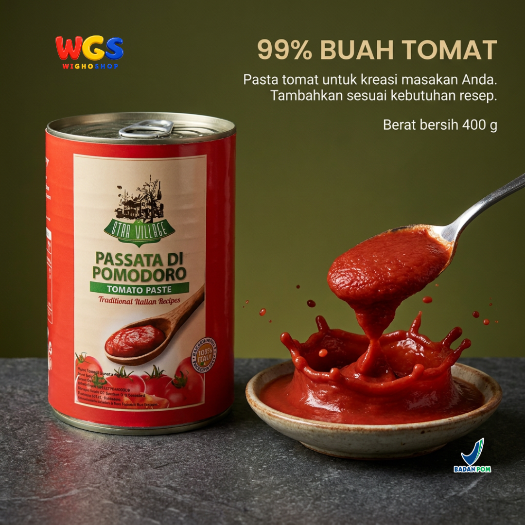 Star Village Tomato Paste 400g - Pasta Tomat Italia Passata di Pomodoro untuk Pasta & Pizza