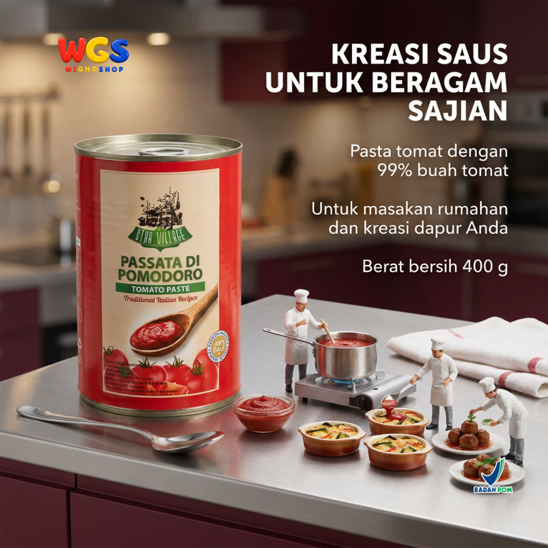 Star Village Tomato Paste 400g - Pasta Tomat Italia Passata di Pomodoro untuk Pasta & Pizza