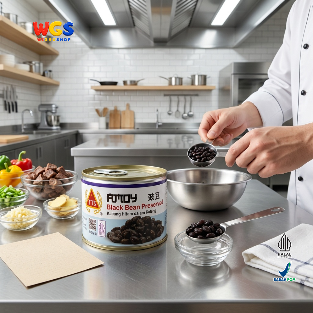 TTS Amoy Kacang Hitam dalam Kaleng 170g - Black Bean Preserved Bumbu Kecap Lauk Nasi Tumisan Daging Asia