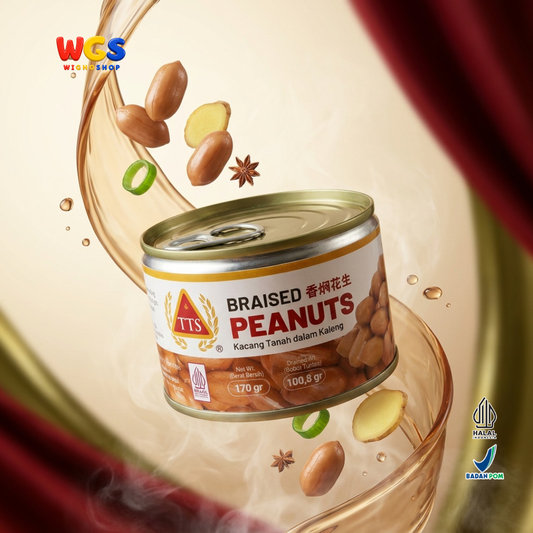 TTS Kacang Tanah dalam Kaleng 170g - Braised Peanuts Bumbu Kecap Lauk Pendamping Bubur Salad Camilan Gurih