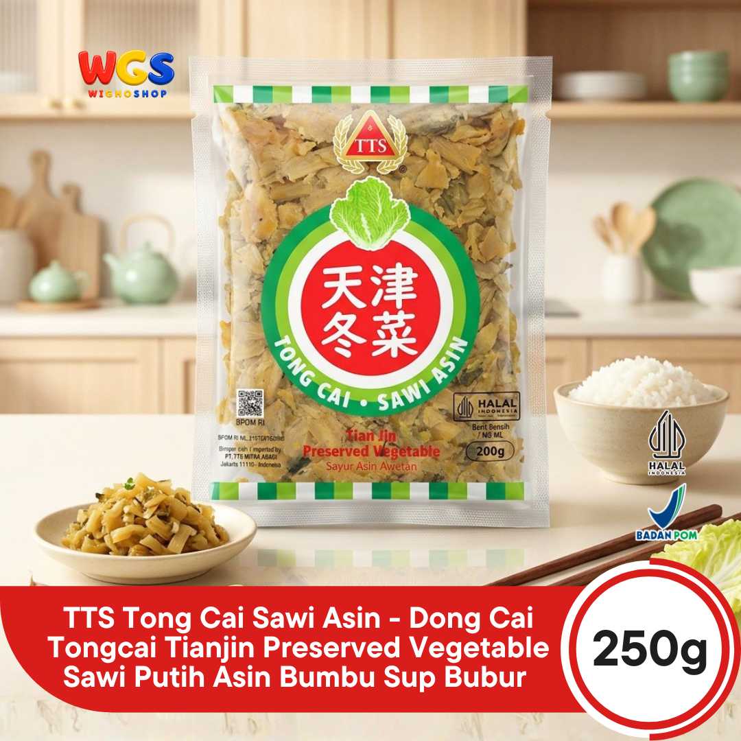 TTS Tong Cai Sawi Asin 250g - Dong Cai Tongcai Tianjin Preserved Vegetable Sawi Putih Asin Bumbu Sup Bubur
