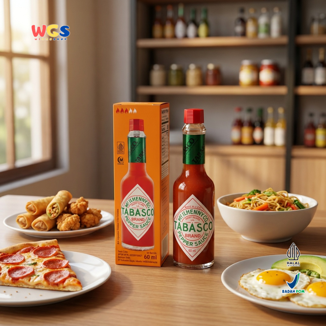 Tabasco Original Red Pepper Sauce 60ml - Saus Cabe Pedas Halal untuk Pizza & Masakan