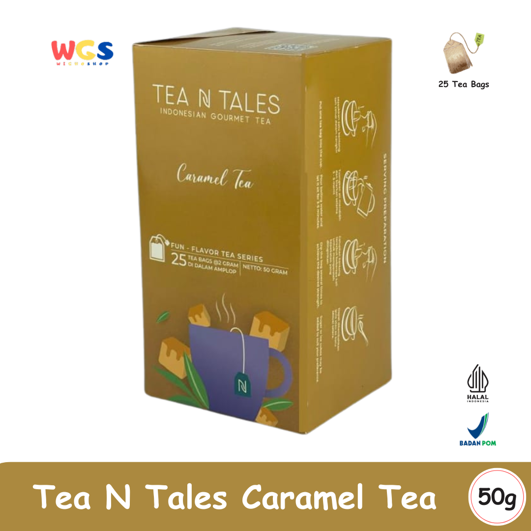Tea N Tales Caramel Tea 25 Tea Bags - 50g | Premium Black Tea with a Unique Caramel Aroma