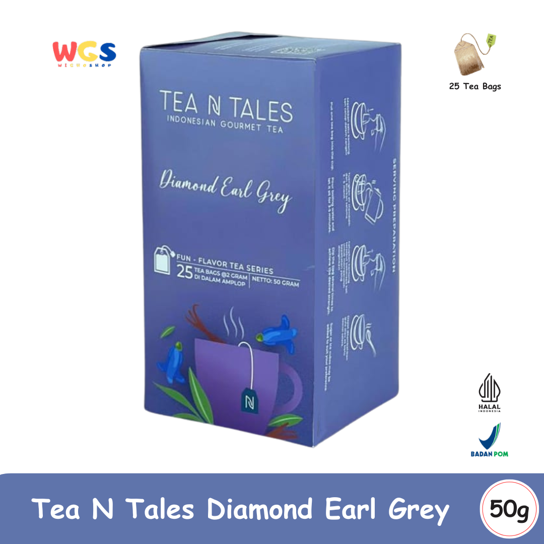 Tea N Tales Diamond Earl Grey 25 Tea Bags - 50g | Premium Aromatic Indonesian Black Tea