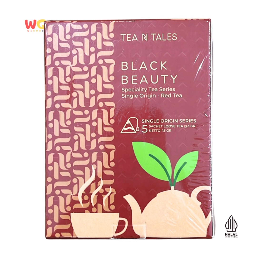 Tea N Tales Gourmet Tea Black Beauty 15g (5x3g) – Strong, Delicious Single Origin Red Tea Triangle Tea