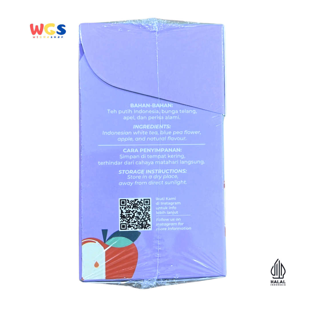 Tea N Tales Gourmet Tea Pendet 15g (5x3g) – Fragrant & Soft Natural White Triangle Apple & Butterfly Pea Tea