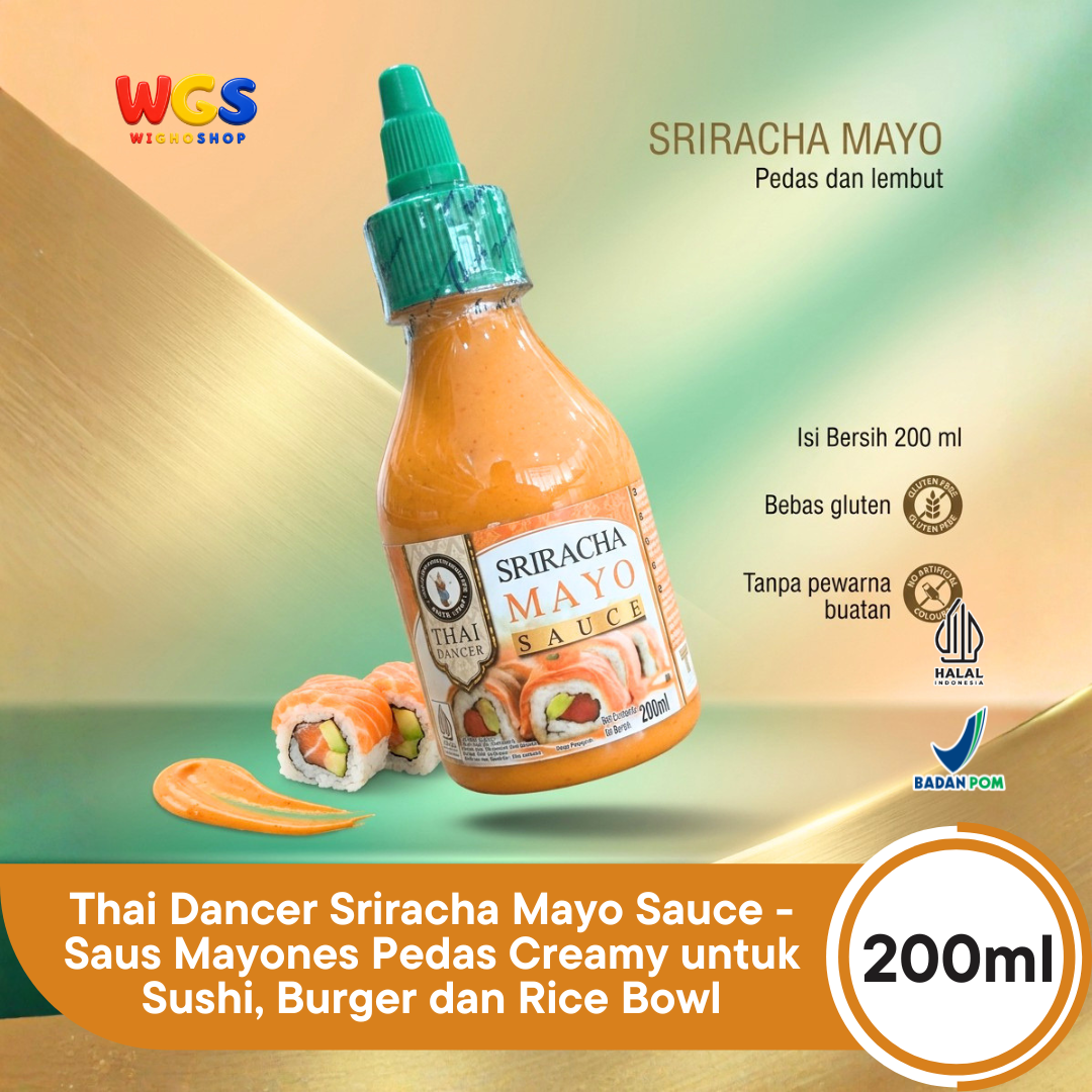 Thai Dancer Sriracha Mayo Sauce 200ml – Creamy Spicy Mayo Sauce for Sushi, Burgers, and Snacks