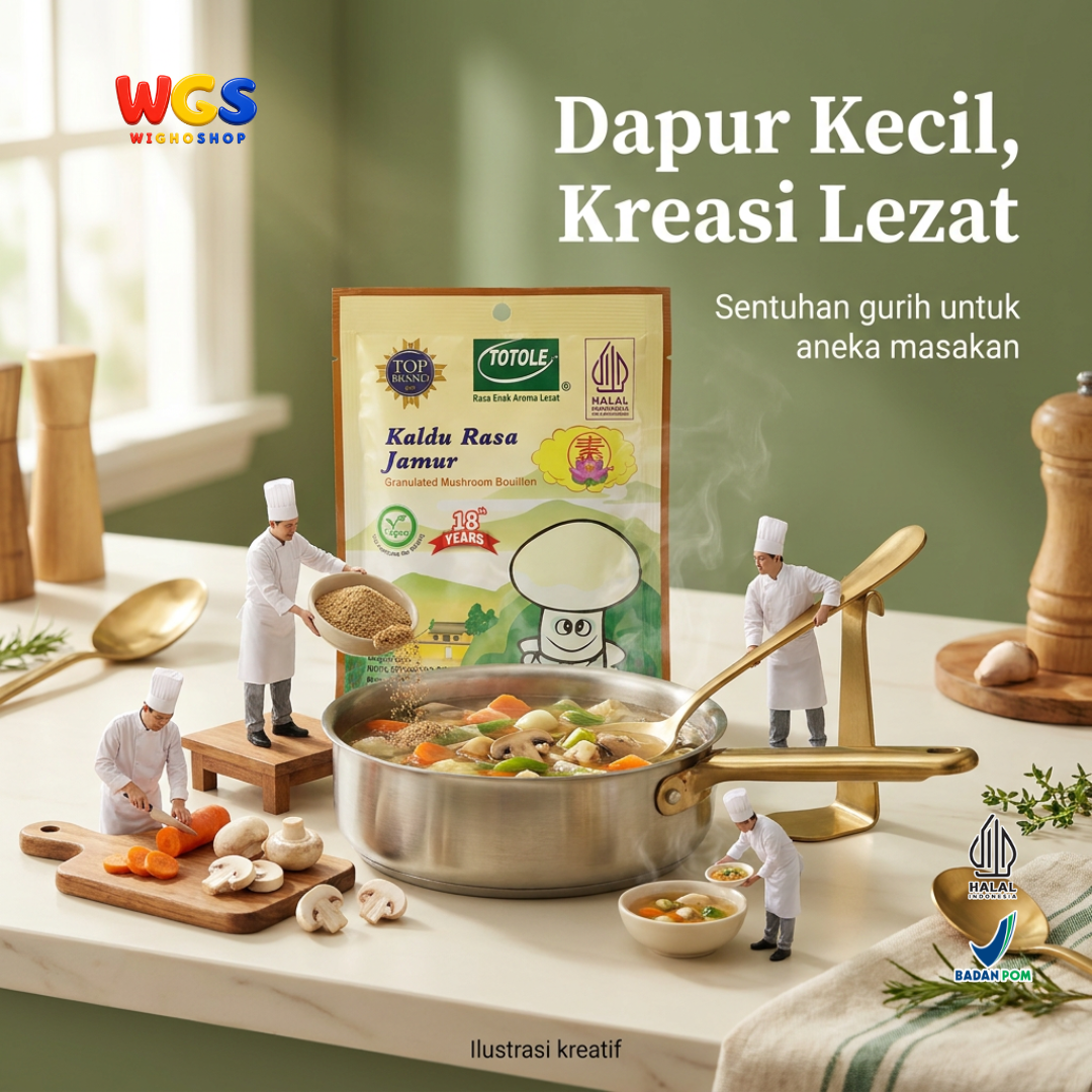 Totole Kaldu Rasa Jamur 80g - Bumbu Penyedap Masakan Vegan Granul untuk Sup Tumis Nasi Goreng