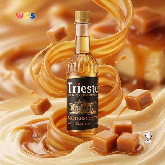 Trieste Butterscotch Flavour Syrup 650ml - Sirup Butterscotch Premium untuk Kopi, Latte & Dessert