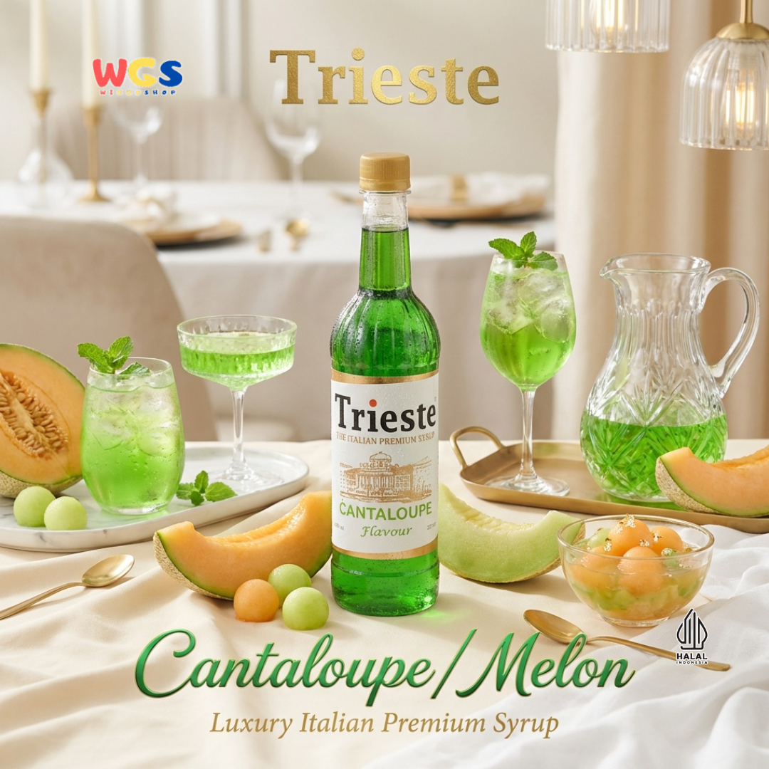 Trieste Syrup Premium Melon (Cantaloupe) Flavor 650ml – Syrup for Drinks & Creative Toppings