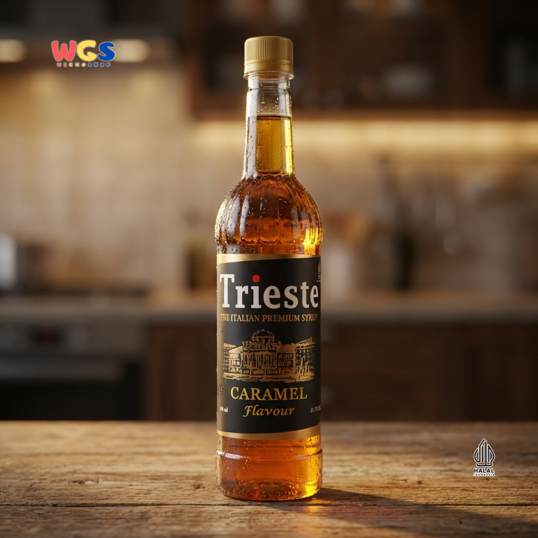 Trieste Caramel Syrup 650ml - Sirup Caramel Halal Premium untuk Kopi, Latte & Minuman