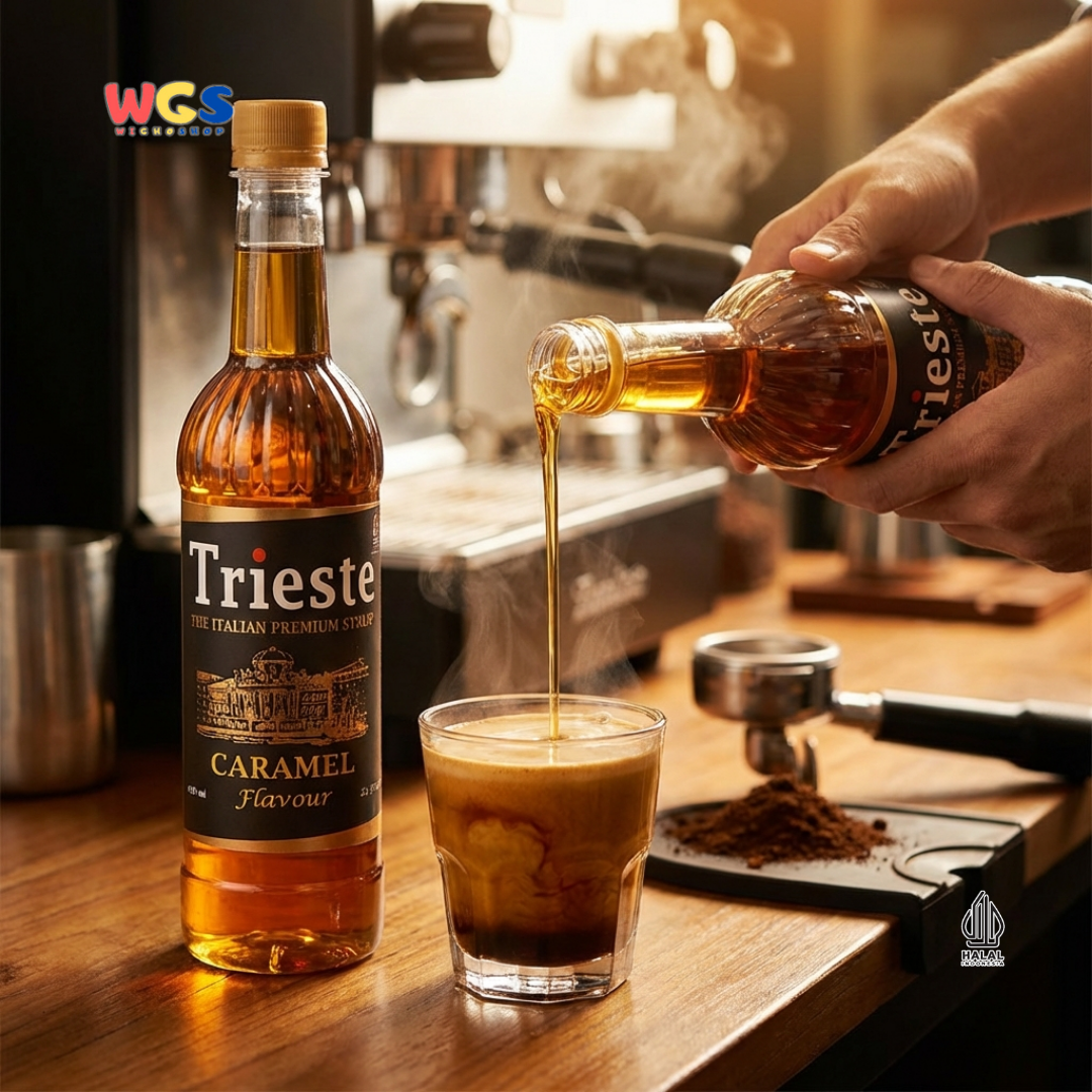 Trieste Syrup Premium Caramel Flavor 650ml – Delicious Caramel Flavored Syrup for Drinks & Desserts