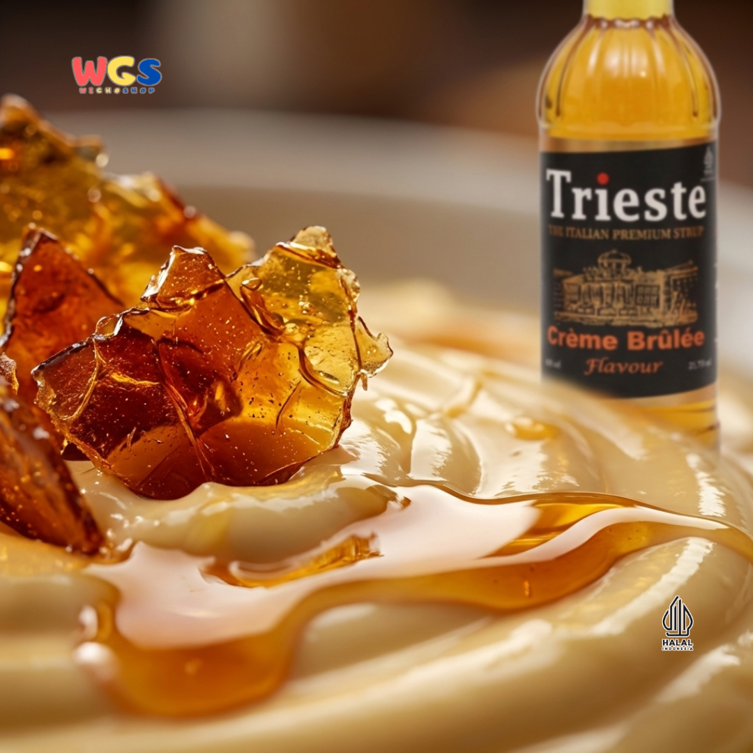 Trieste Creme Brulee Syrup 650ml - Sirup Creme Brulee Halal Premium untuk Kopi & Latte