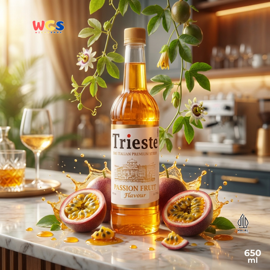 Trieste Passion Fruit Flavor Syrup Premium 650ml – MUI HALAL Passion Fruit Syrup for Drinks & Mocktails