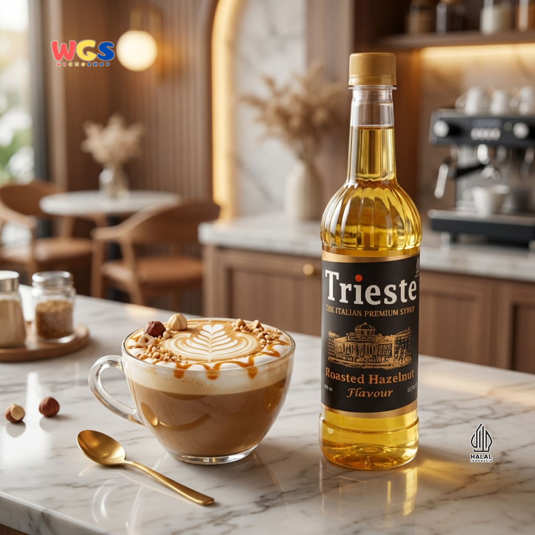 Trieste Roasted Hazelnut Flavour Syrup 650ml - Sirup Premium Rasa Hazelnut Panggang untuk Kopi & Minuman