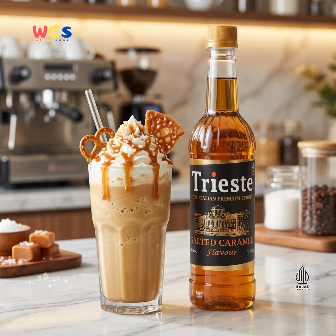 Trieste Syrup Premium Salted Caramel Flavor 650ml – Delicious Salted Caramel Syrup for Drinks