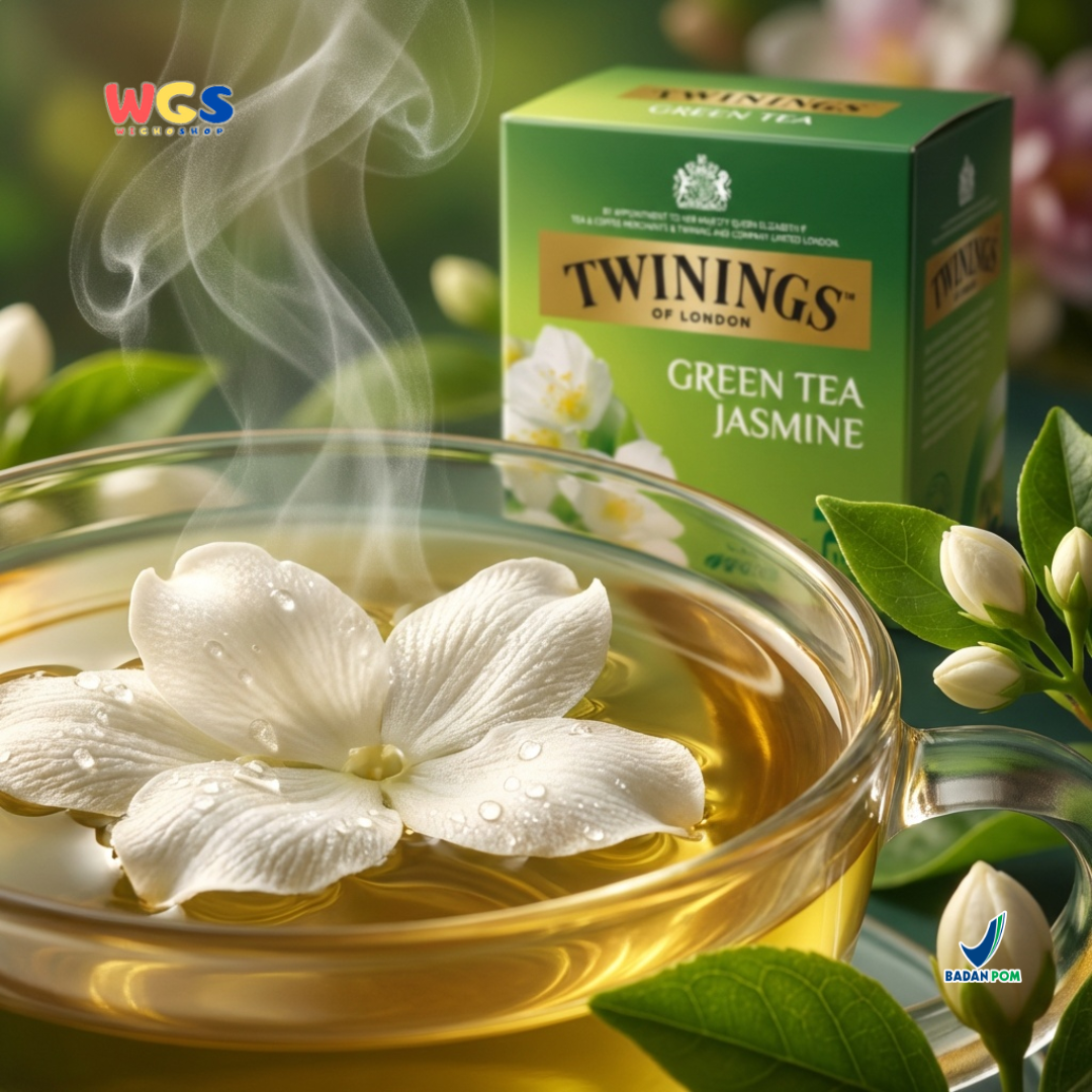 Twinings of London Green Tea Jasmine 18g (10 x 1.8g) - Jasmine Green Tea, a refreshing and soothing drink with a jasmine aroma