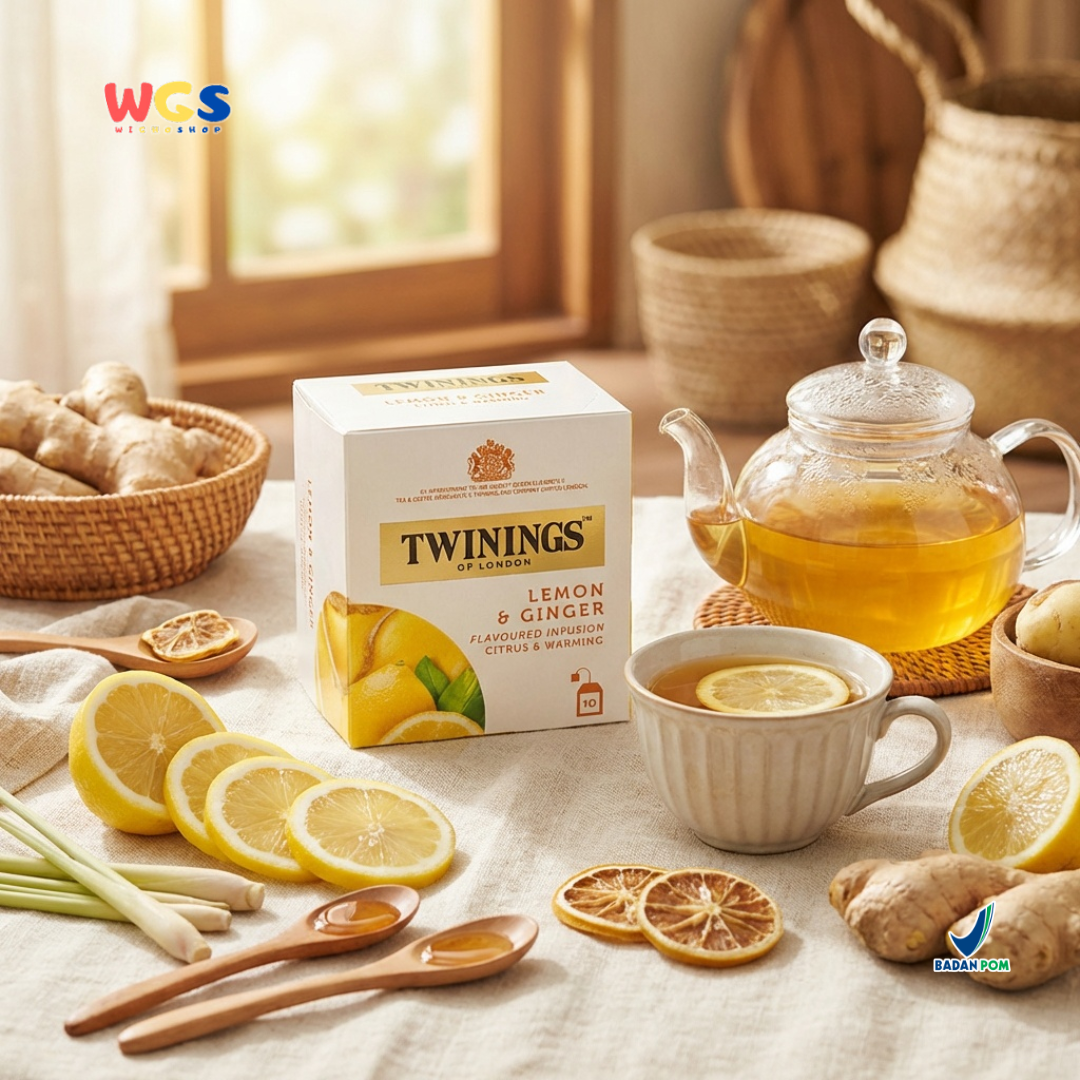 Twinings of London Lemon & Ginger Flavored Infusion Citrus & Warming Tea Bag 15g (10 x 1.5g) - Warming Tea with Lemon and Ginger Flavor
