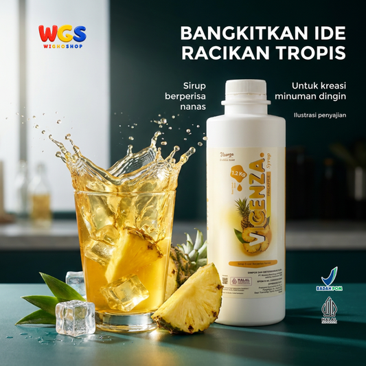 Vicenza Pineapple Syrup 1.2kg - Sirup Nanas untuk Mocktail, Soda & Pineapple Tea