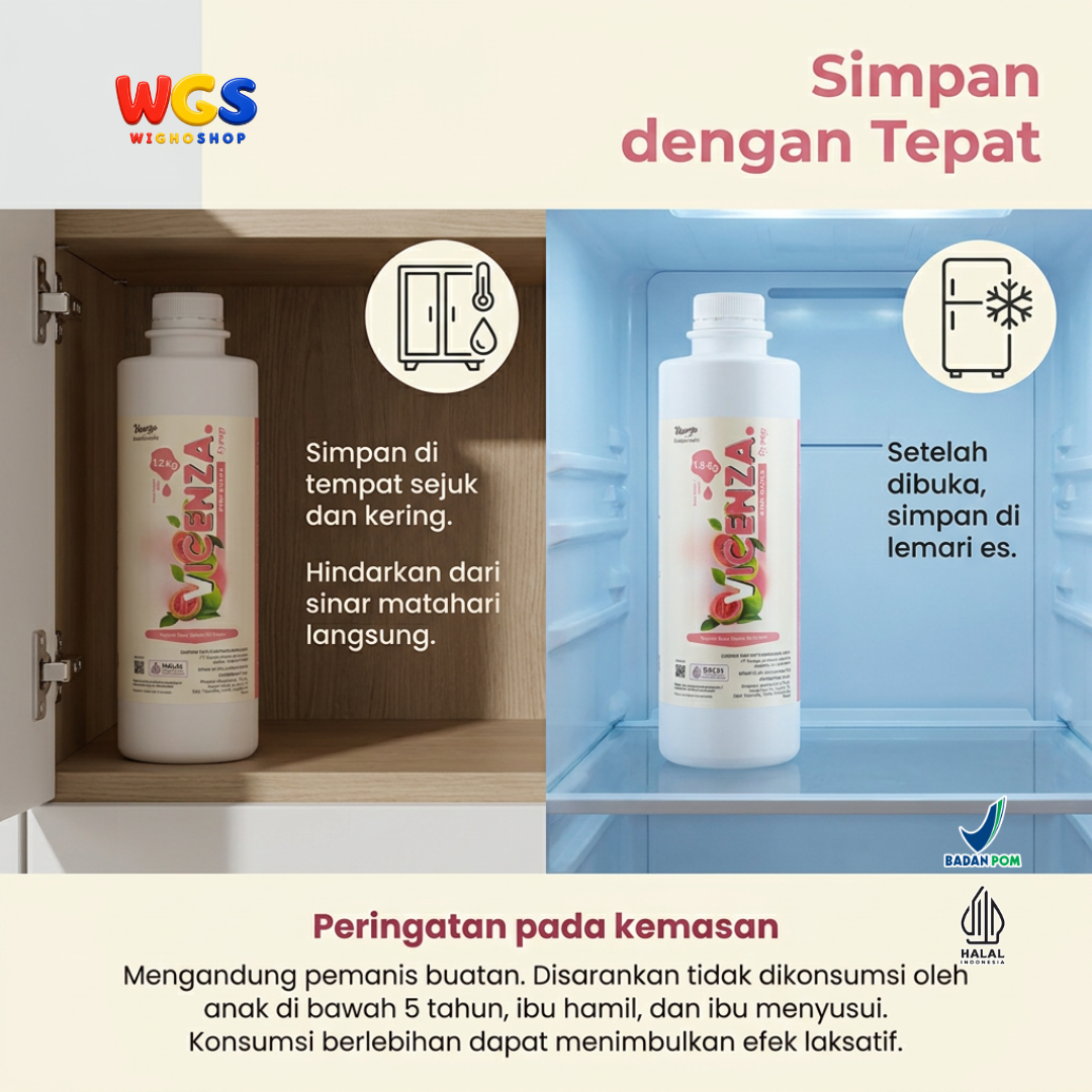 Vicenza Pink Guava Syrup 1.2kg - Sirup Jambu Biji Merah untuk Teh & Mocktail