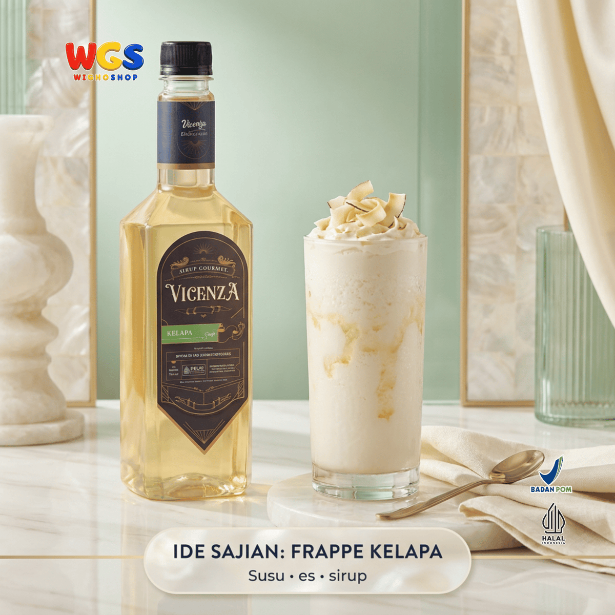 Vicenza Sirup Kelapa 750ml - Coconut Syrup untuk Kopi Susu, Mocktail, Es Buah & Milkshake