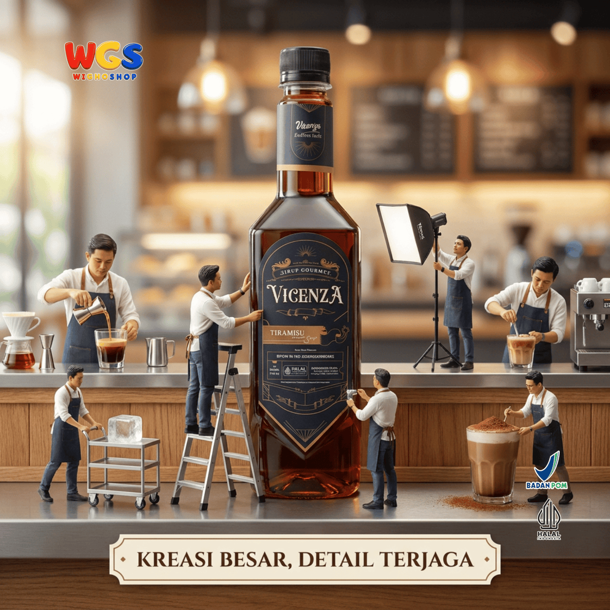 Vicenza Sirup Tiramisu 750ml - Tiramisu Syrup untuk Kopi Susu, Latte, Milkshake & Dessert
