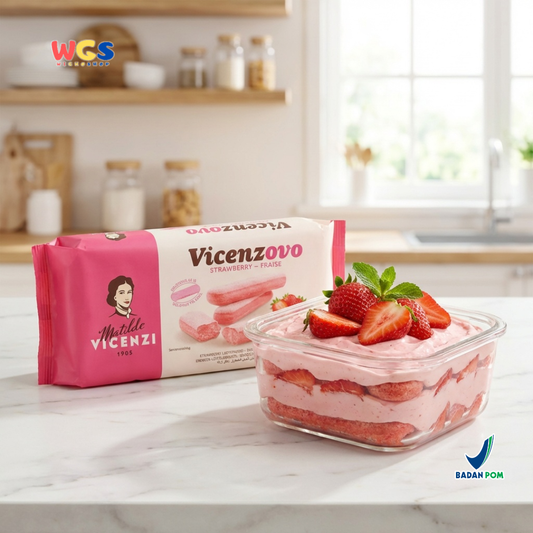 Vicenzi Vicenzovo Strawberry Ladyfingers 200g – Biskuit Savoiardi Stroberi untuk Tiramisu