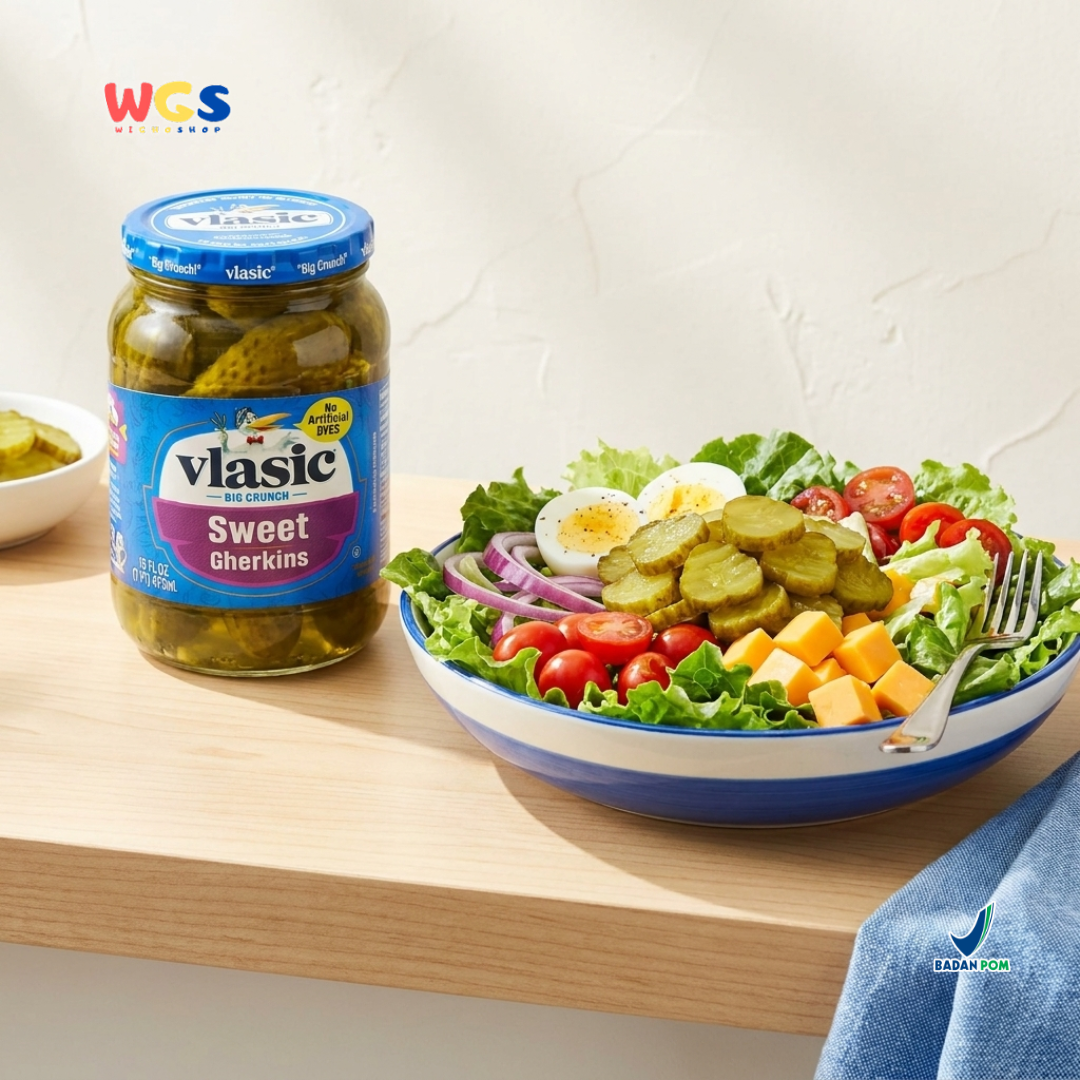 Vlasic Sweet Gherkins 473ml - Acar Mentimun Manis Pickle Big Crunch Burger Sandwich Salad Snack Dapur
