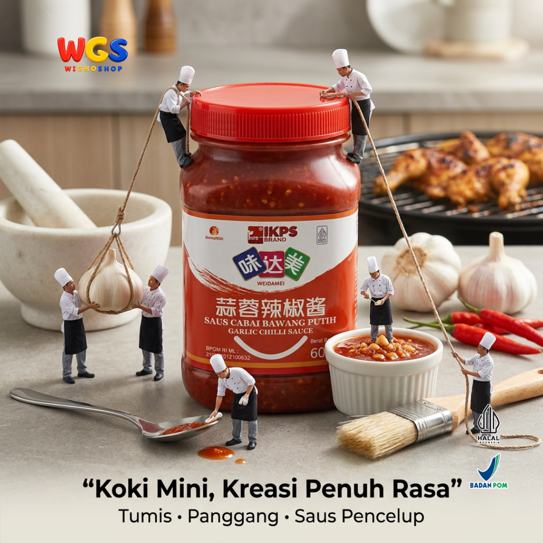 Weidamei Garlic Chilli Sauce 605g - Saus Cabai Bawang Putih untuk Tumisan Panggang dan Cocolan