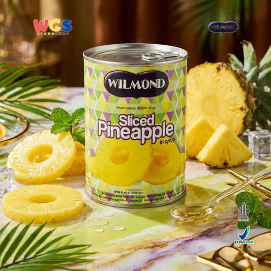 Wilmond Sliced Pineapple in Syrup 567g - Nanas Iris Kaleng Sirup Topping Dessert Puding Es Buah Salad