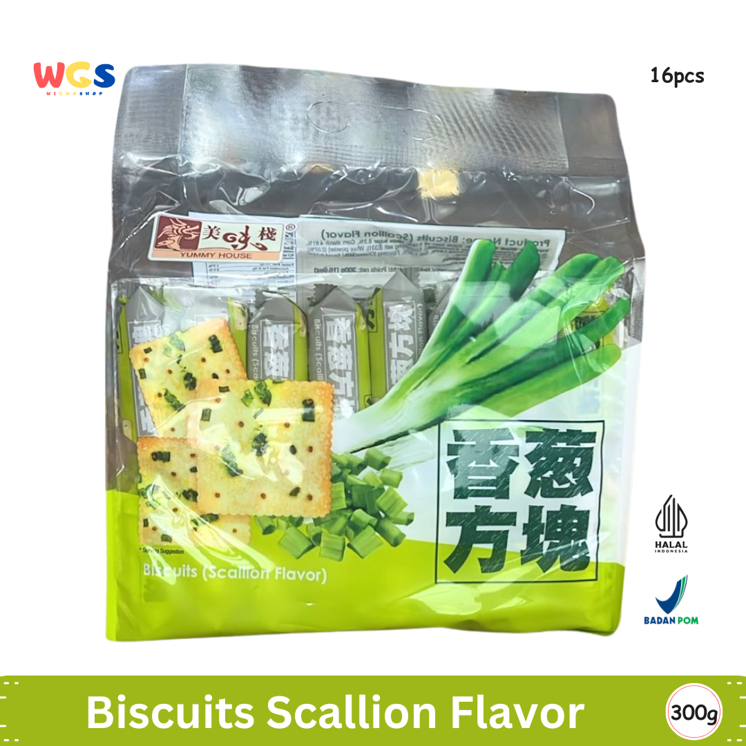 YUMMY HOUSE Biscuits Scallion Flavor 300g – 16pcs Savory, Crispy Scallion Flavored Biscuits