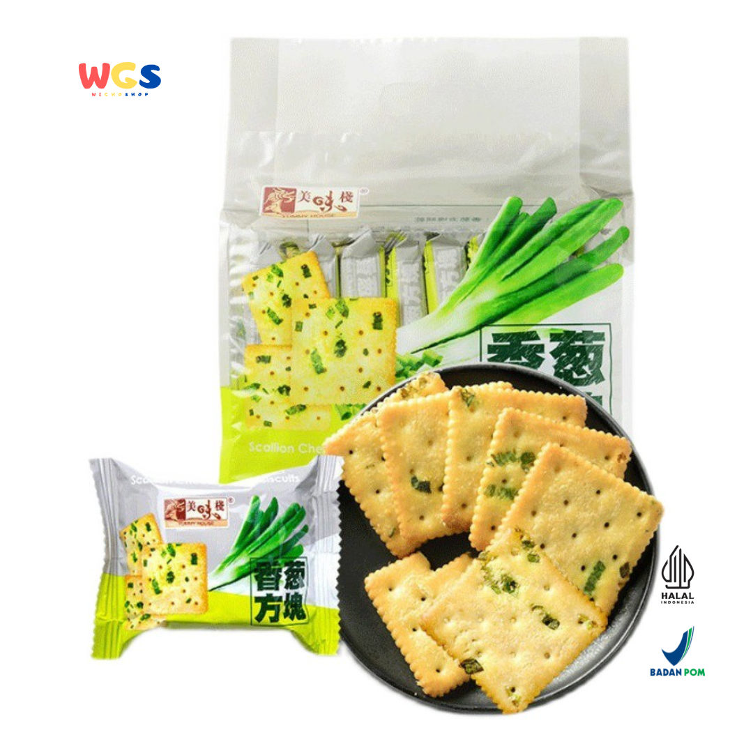 YUMMY HOUSE Biscuits Scallion Flavor 300g – 16pcs Savory, Crispy Scallion Flavored Biscuits